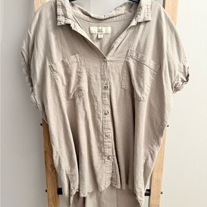 Thread & Supply Green/Tan Button-Down Shirt